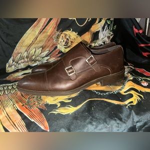 Charles Tyrwhitt leather monk double strap shoes sz 10